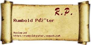 Rumbold Péter névjegykártya
