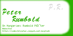 peter rumbold business card